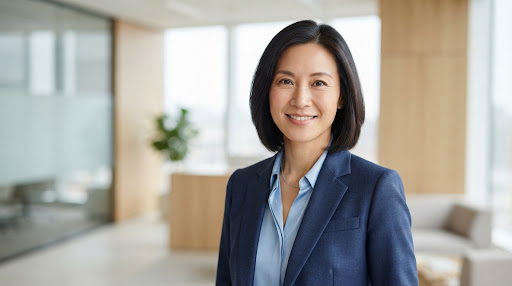 International sales leader in a bright office