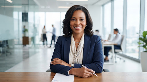Operations professional in a modern workplace