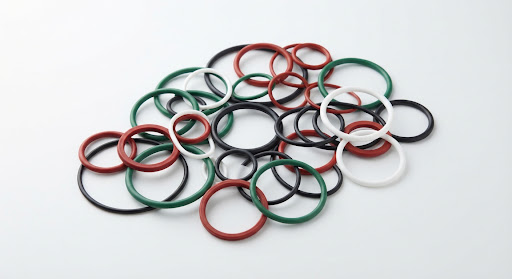Black and green rubber O-rings used for NBR sealing applications